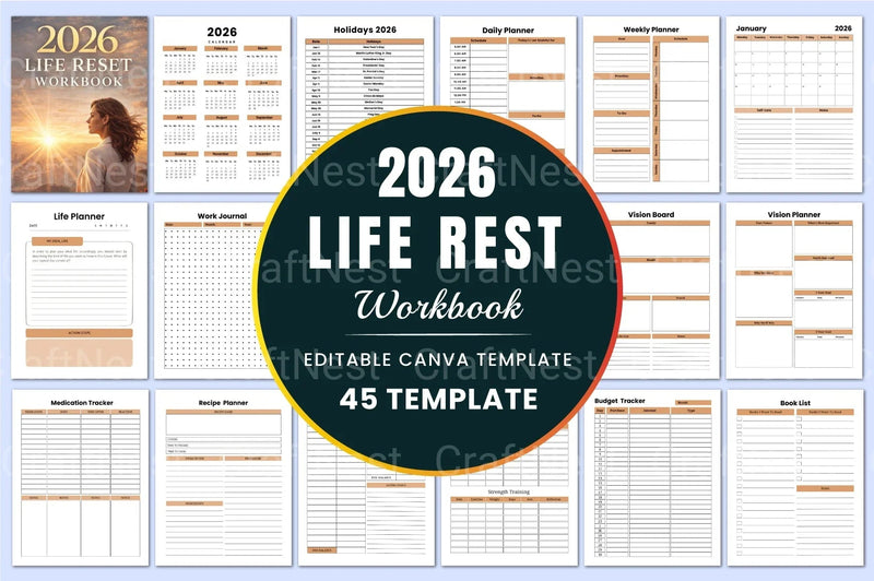 Life Reset Workbook: Transform Your Life Today - CraftNest - Digital Crafting and Art