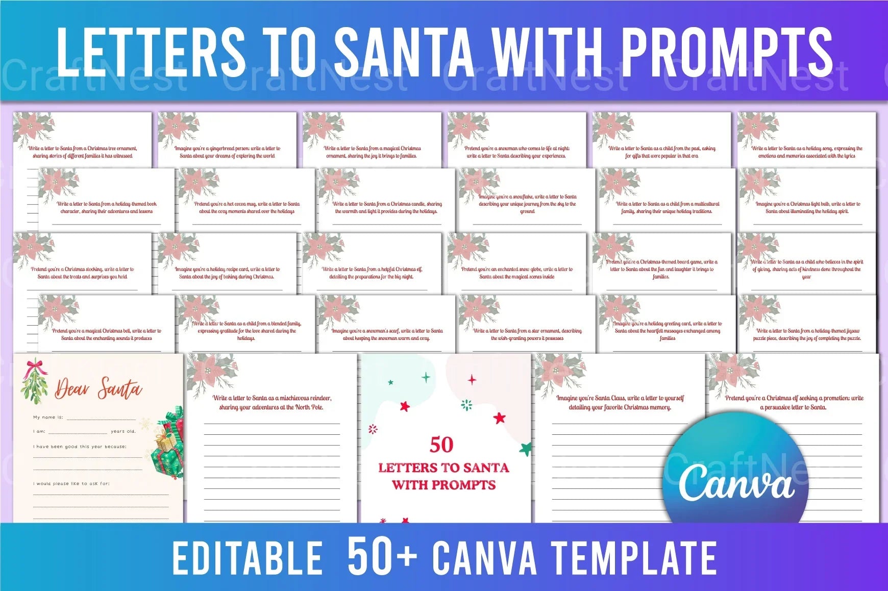 Creative Letters to Santa with Writing Prompts - CraftNest - Digital Crafting and Art