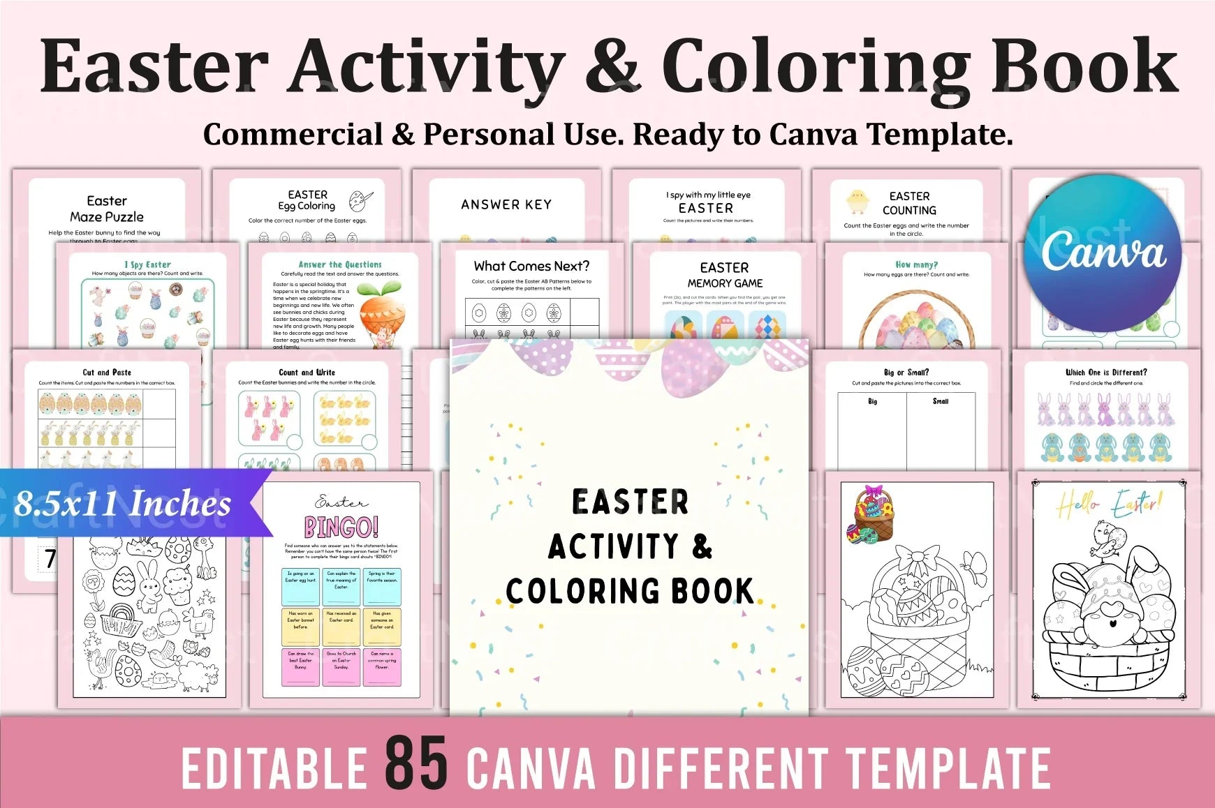 Easter Activity Coloring Book for Kids - CraftNest - Digital Crafting and Art