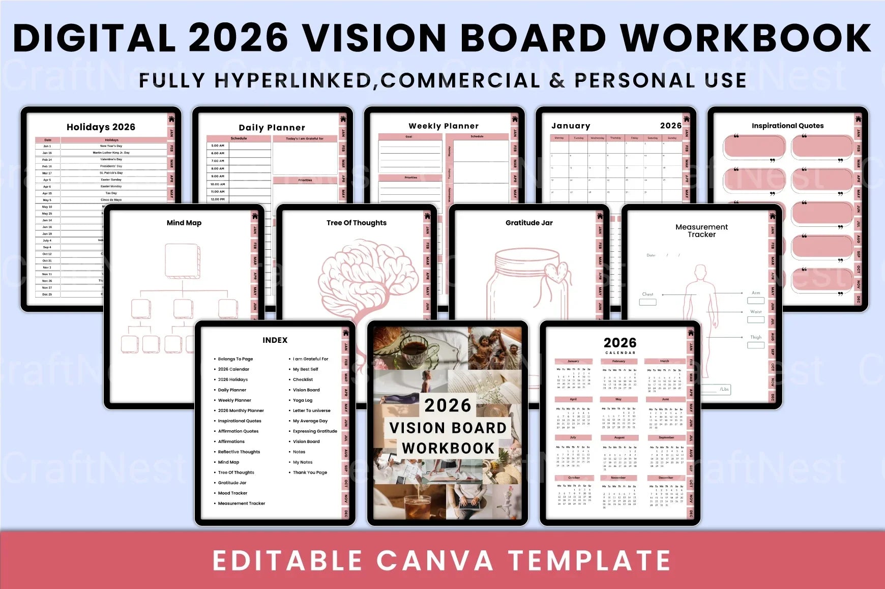 Vision Board Workbook for Goal Setting and Inspiration - CraftNest - Digital Crafting and Art