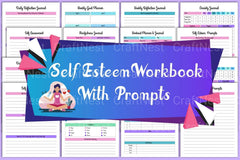 Self Esteem Workbook with Prompts for Personal Growth - CraftNest - Digital Crafting and Art