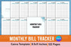 Monthly Bill Tracker Template Canva