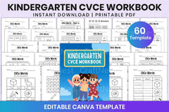 Kindergarten CVCE Workbook for Early Literacy Skills - CraftNest - Digital Crafting and Art