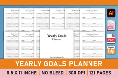 Yearly Goals Planner  Bundle - CraftNest - Digital Crafting and Art