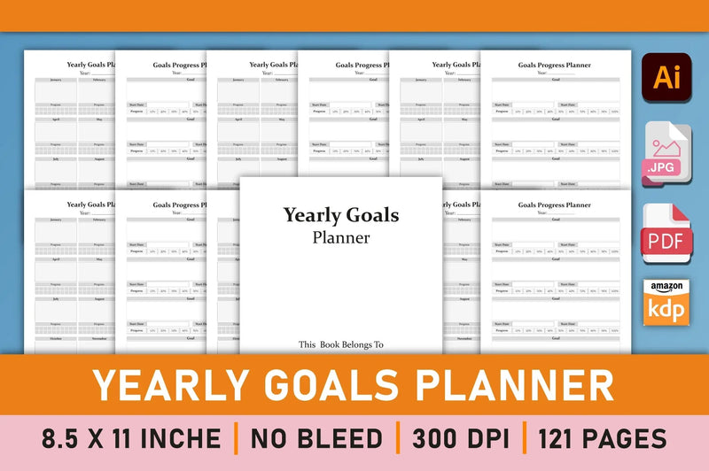 Yearly Goals Planner  Bundle - CraftNest - Digital Crafting and Art