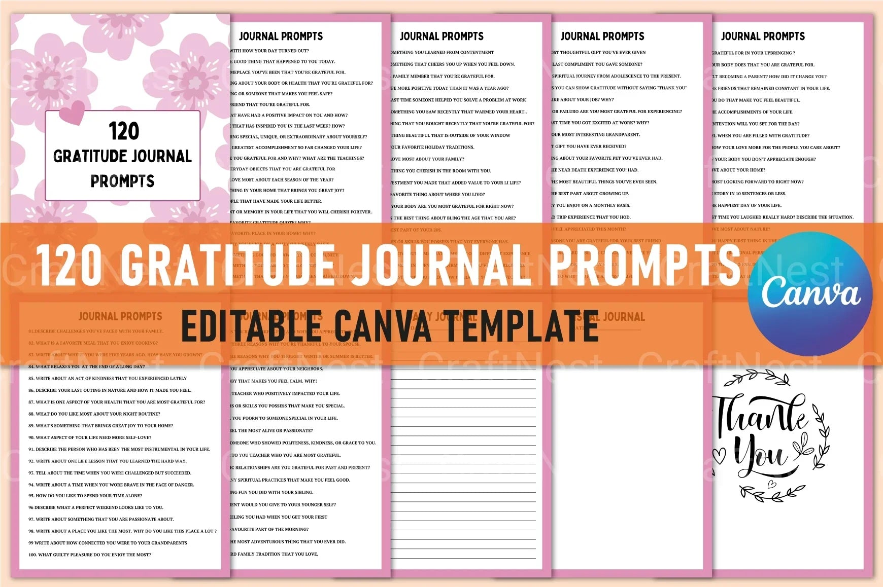 Gratitude Prompts for Daily Reflection - CraftNest - Digital Crafting and Art
