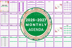 Monthly Agenda Planner - CraftNest - Digital Crafting and Art