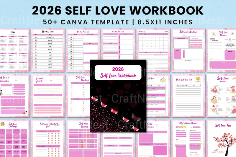 Self Love Workbook for Personal Growth - CraftNest - Digital Crafting and Art