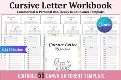 Cursive Letter Workbook for Handwriting Practice - CraftNest - Digital Crafting and Art