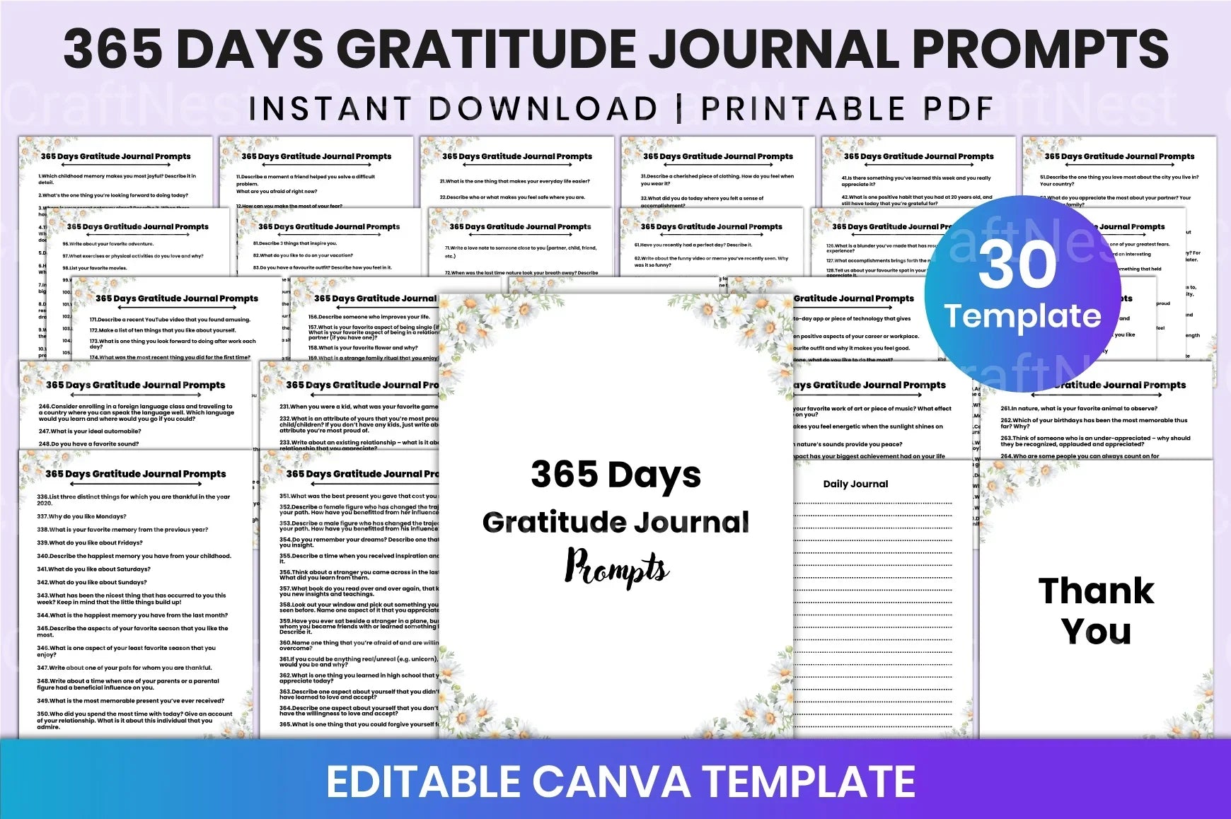 Daily Gratitude Prompts for Mindfulness - CraftNest - Digital Crafting and Art