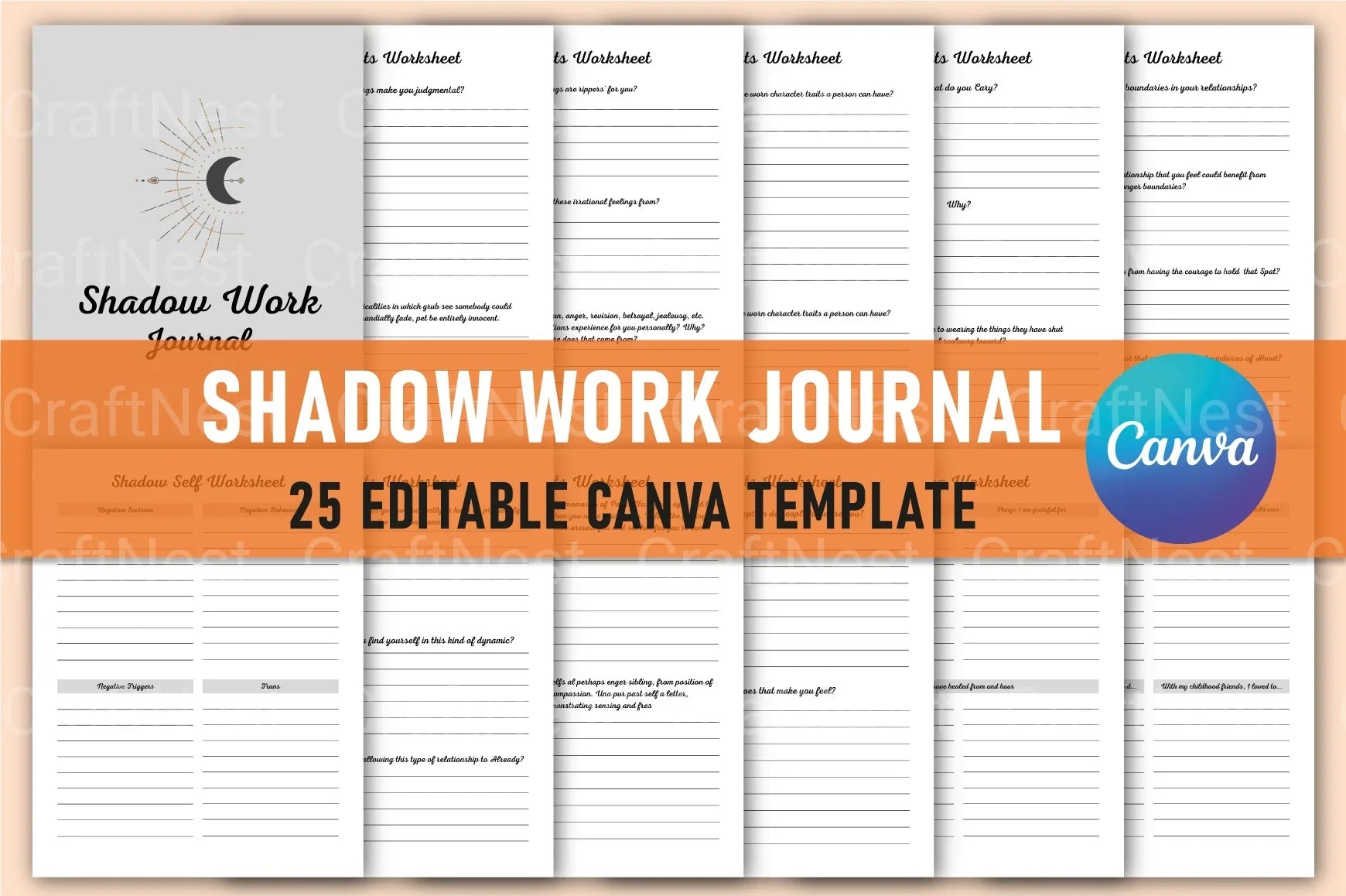Shadow Work Canva Design - CraftNest - Digital Crafting and Art
