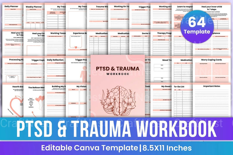 PTSD Trauma Recovery Workbook - CraftNest - Digital Crafting and Art
