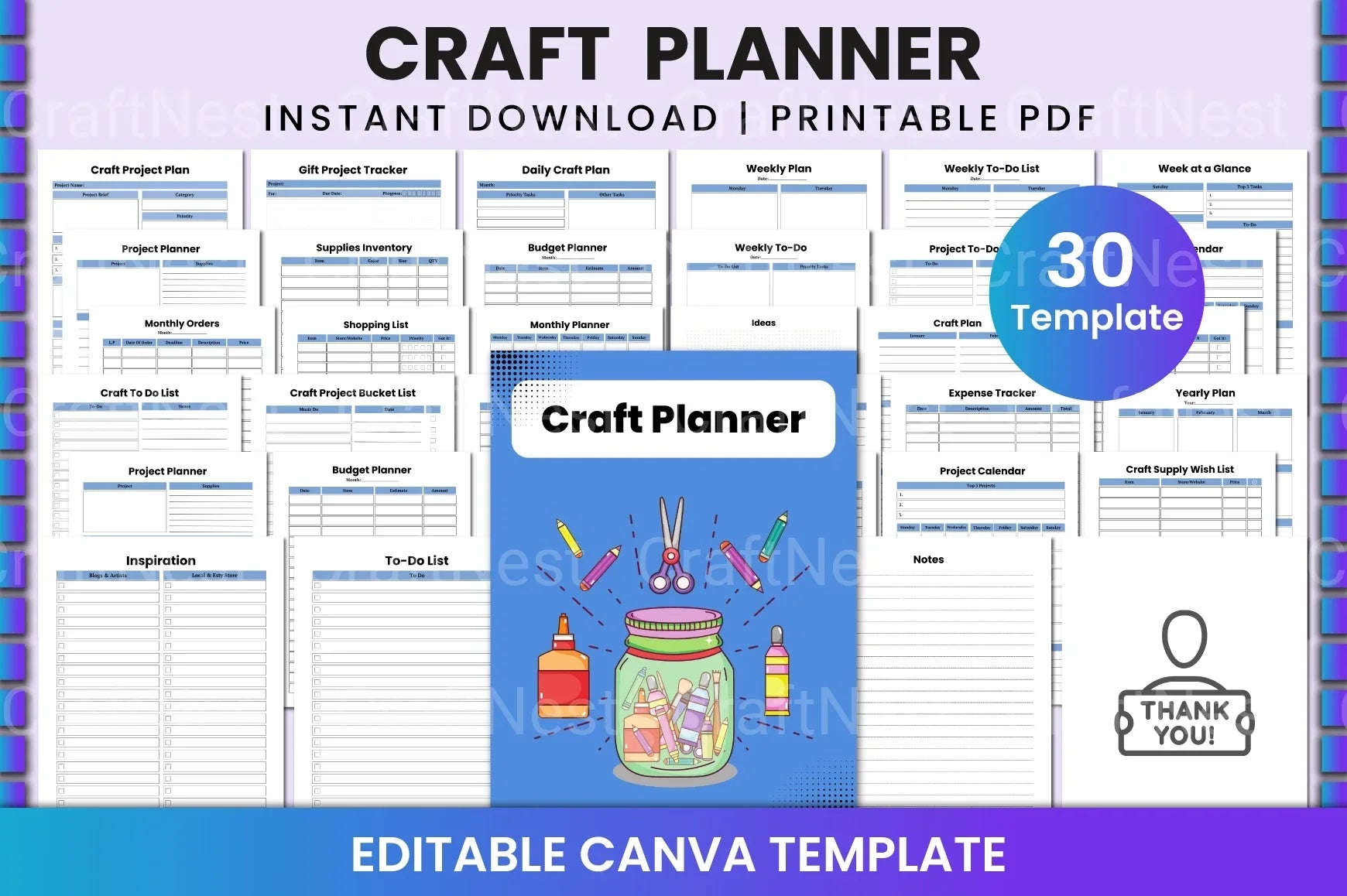 Craft Planner Template - CraftNest - Digital Crafting and Art
