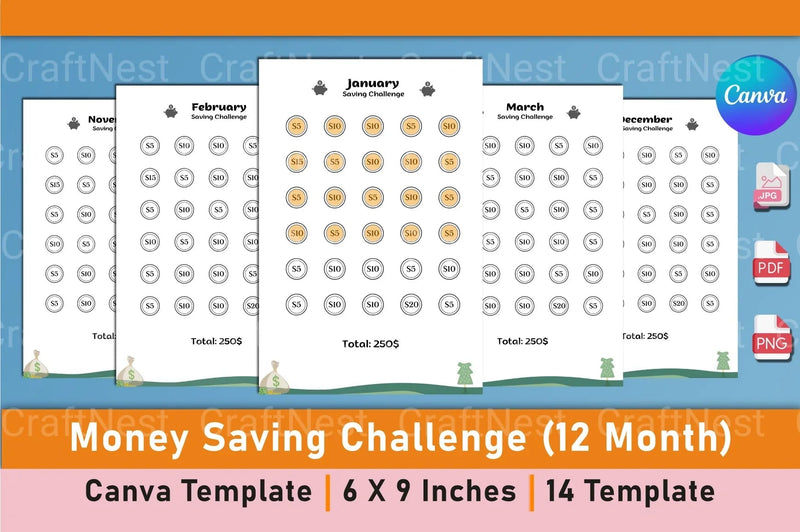 Money Saving Challenge Guide - CraftNest - Digital Crafting and Art