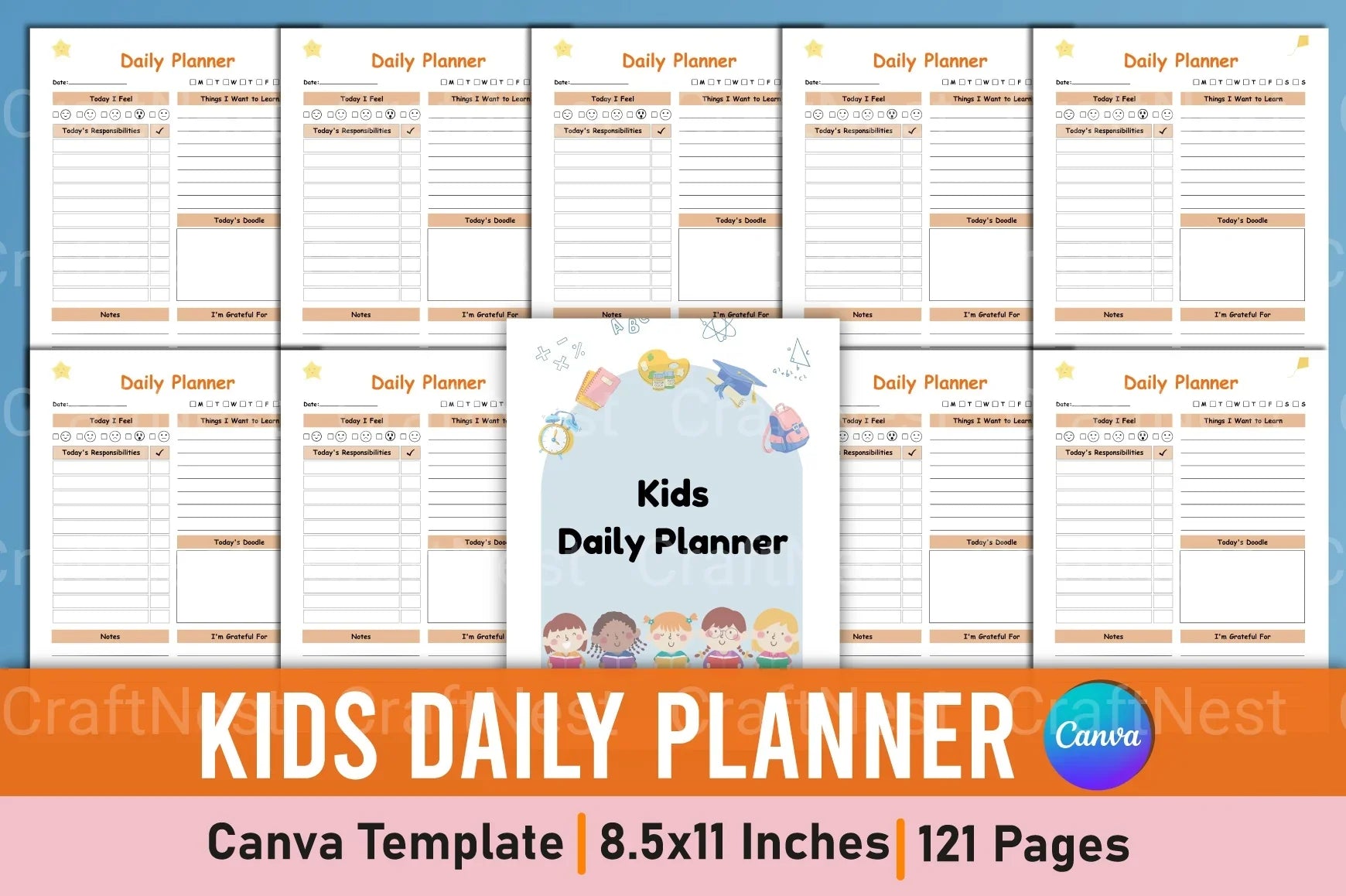Kids Daily Planner - CraftNest - Digital Crafting and Art