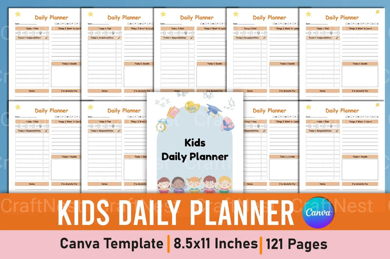 Kids Daily Planner - CraftNest - Digital Crafting and Art