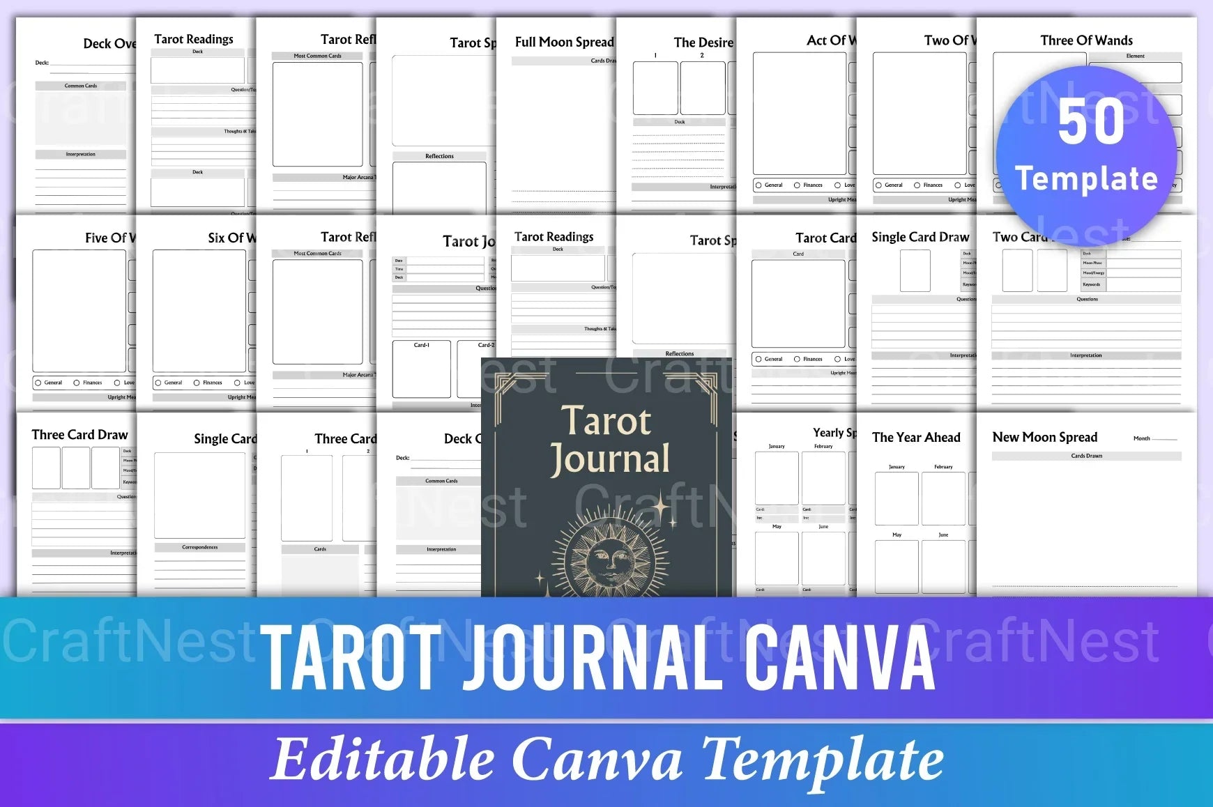 Tarot Canva Template for Creative Designs - CraftNest - Digital Crafting and Art
