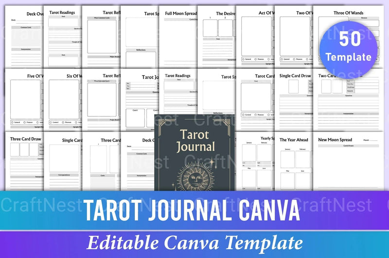Tarot Canva Template for Creative Designs - CraftNest - Digital Crafting and Art