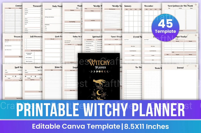 Witchy Planner: Mystical Organization for Your Magical Life - CraftNest - Digital Crafting and Art