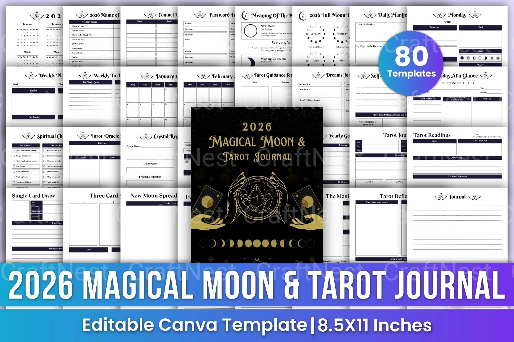 Magical Moon Tarot Deck - CraftNest - Digital Crafting and Art