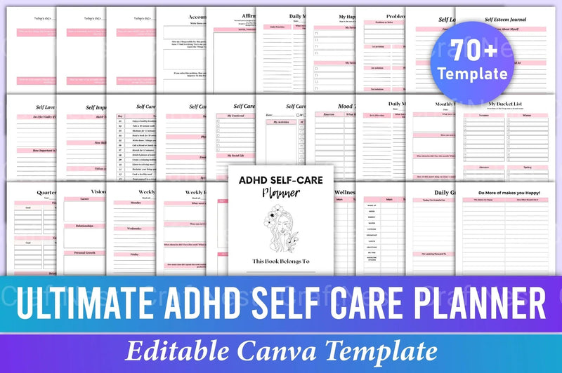 Ultimate ADHD Self-Care Planner - CraftNest - Digital Crafting and Art
