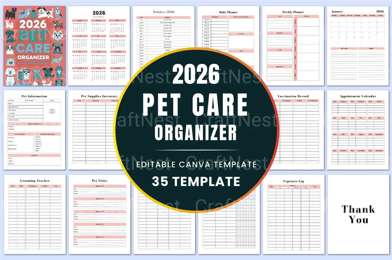 Pet Care Organizer: Simplify Your Pet's Routine - CraftNest - Digital Crafting and Art