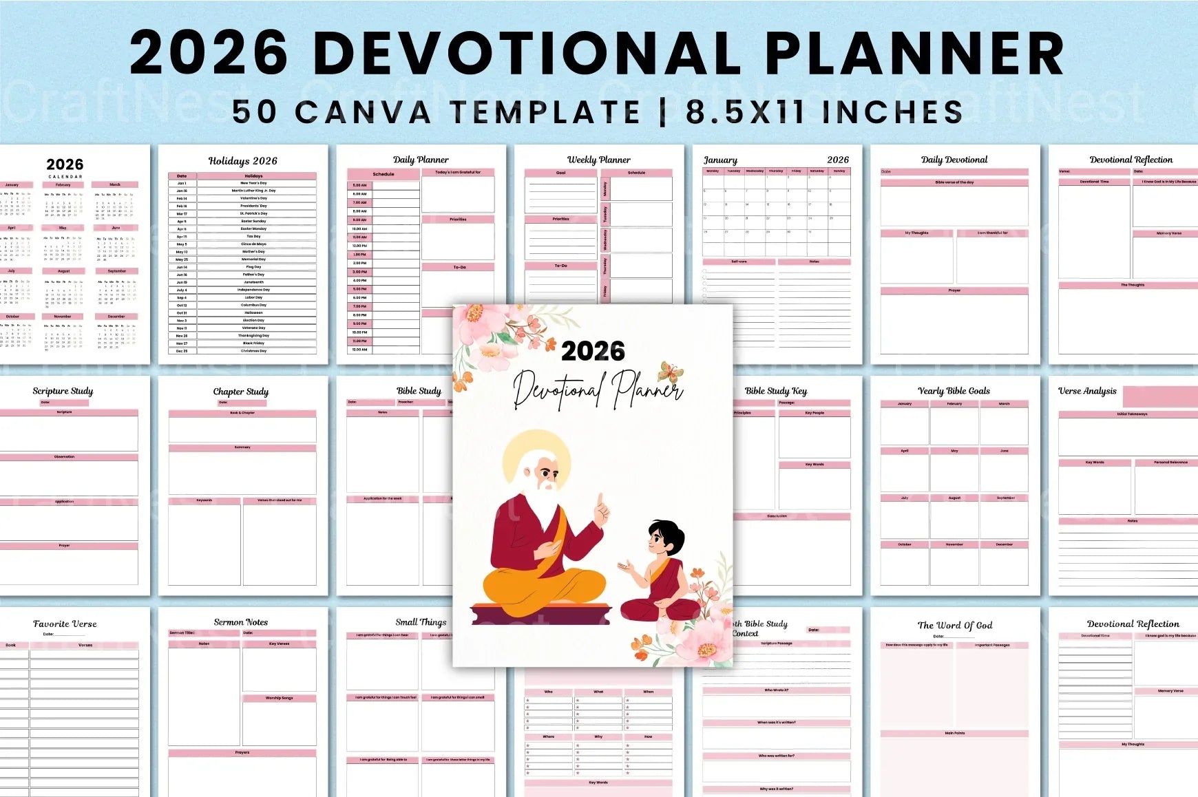 Devotional Planner for Spiritual Growth - CraftNest - Digital Crafting and Art