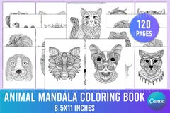 Animal Mandala Face Coloring Book - CraftNest - Digital Crafting and Art