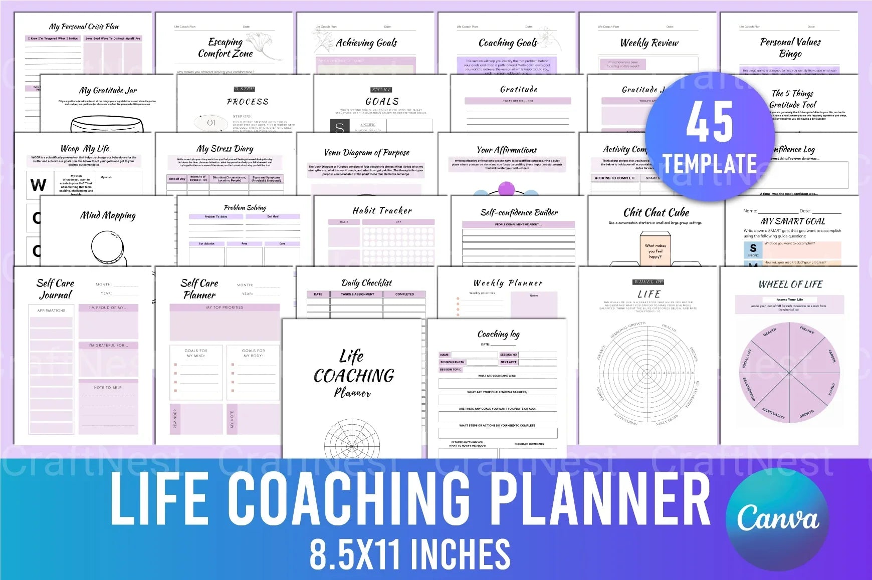 Life Coaching Planner for Personal Growth - CraftNest - Digital Crafting and Art