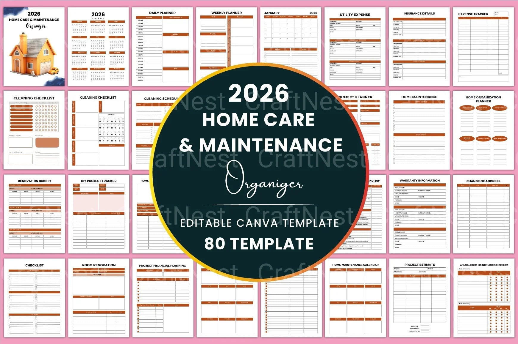 Home Care Maintenance Organizer - CraftNest - Digital Crafting and Art
