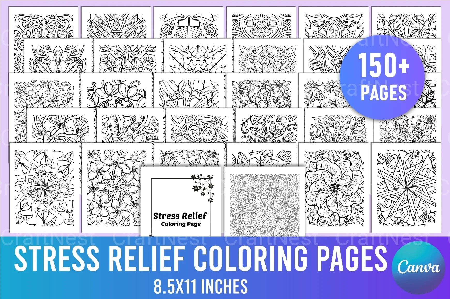 Stress Relief Coloring Page - CraftNest - Digital Crafting and Art