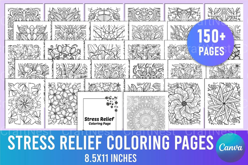 Stress Relief Coloring Page - CraftNest - Digital Crafting and Art