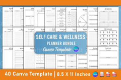 Self Care Wellness Planner Template on Canva - CraftNest - Digital Crafting and Art