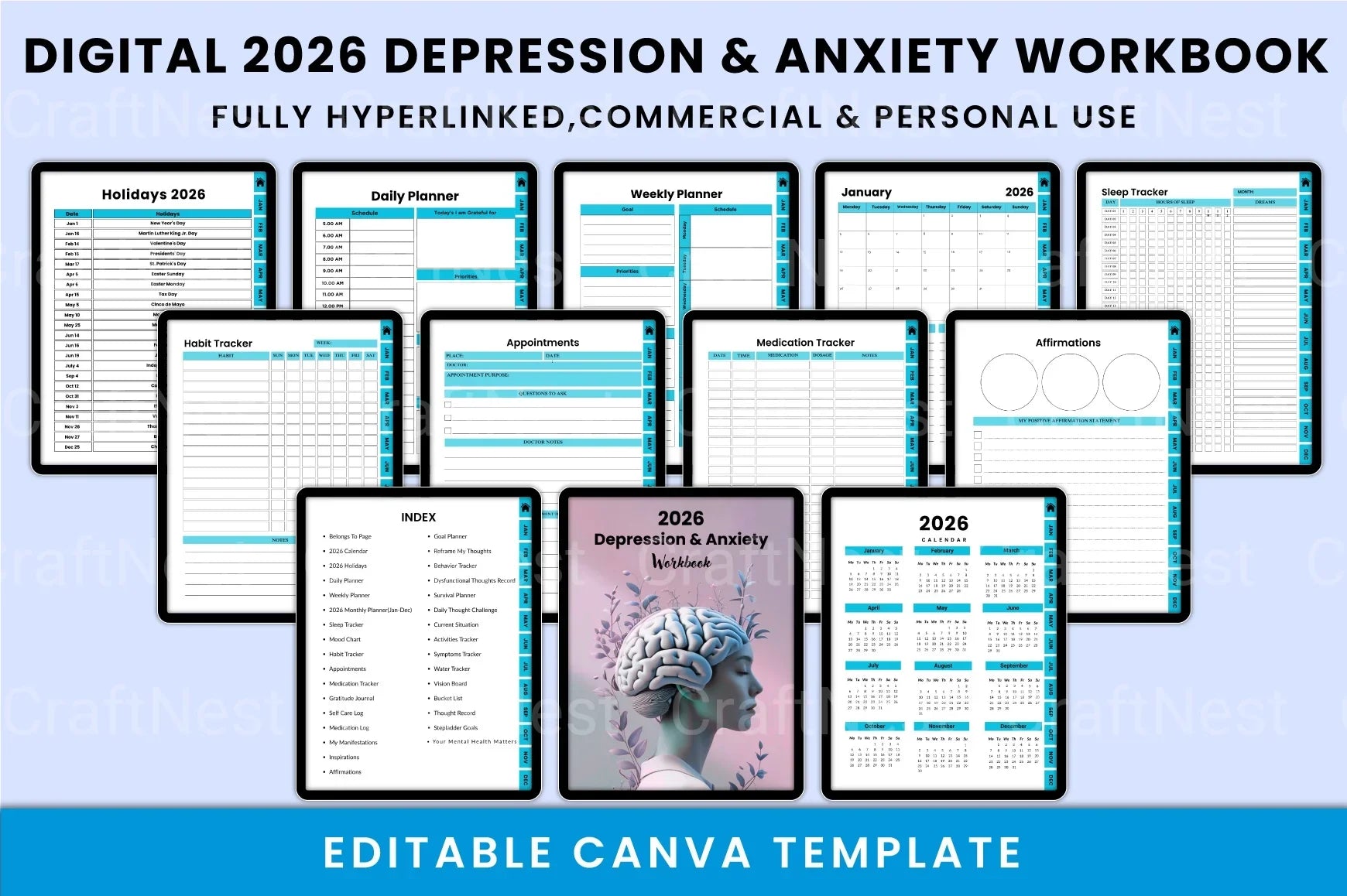 Anxiety and Depression Workbook - CraftNest - Digital Crafting and Art