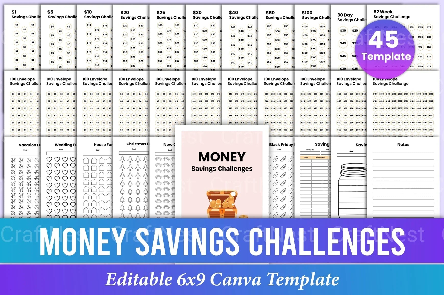 Money Savings Challenges Ideas - CraftNest - Digital Crafting and Art