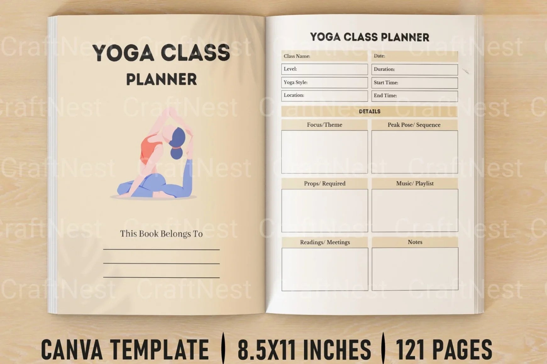 Yoga Class Planner - CraftNest - Digital Crafting and Art