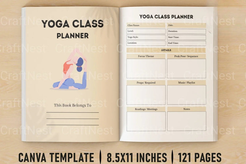 Yoga Class Planner - CraftNest - Digital Crafting and Art