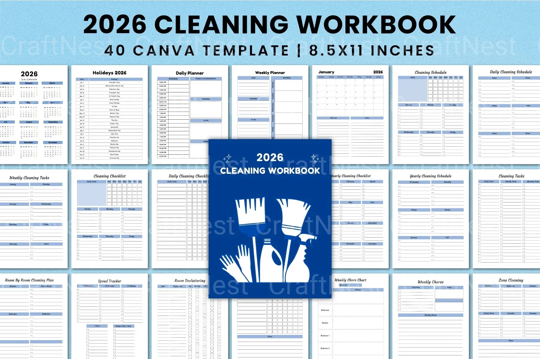 Efficient Cleaning Planner for Organized Homes - CraftNest - Digital Crafting and Art