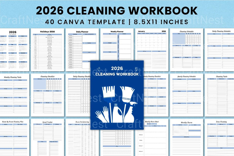 Efficient Cleaning Planner for Organized Homes - CraftNest - Digital Crafting and Art