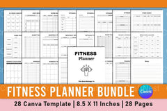 Customizable Fitness Planner Canva Template - CraftNest - Digital Crafting and Art