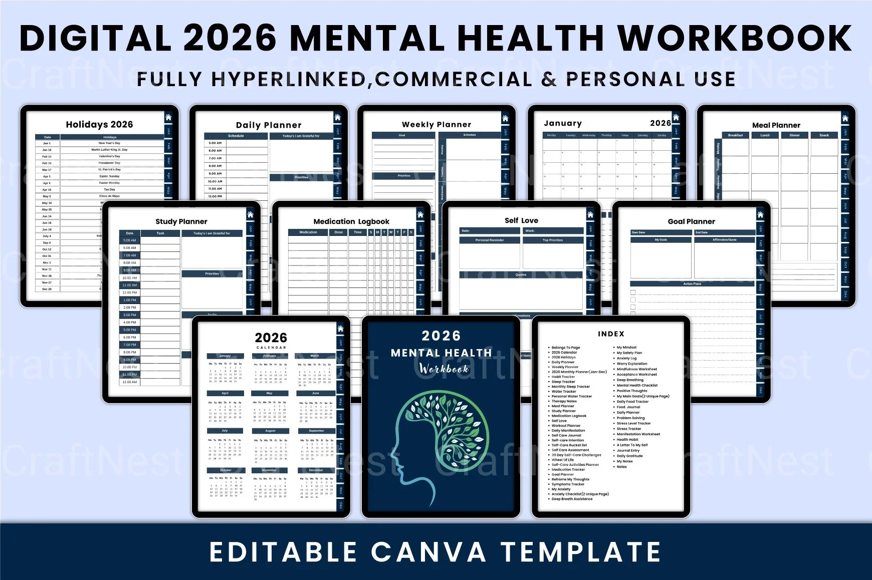 Mental Health Workbook for Personal Growth - CraftNest - Digital Crafting and Art