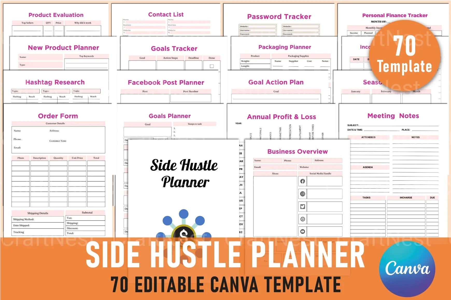 Side Hustle Planner - CraftNest - Digital Crafting and Art