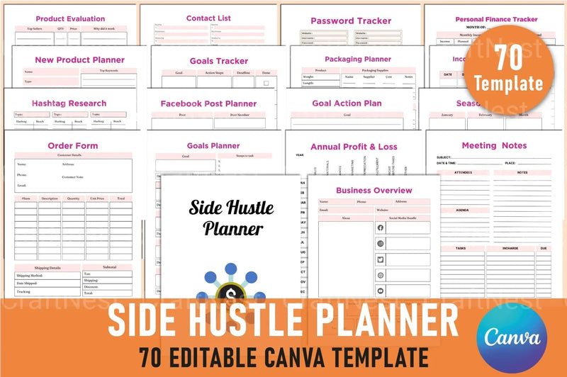 Side Hustle Planner - CraftNest - Digital Crafting and Art