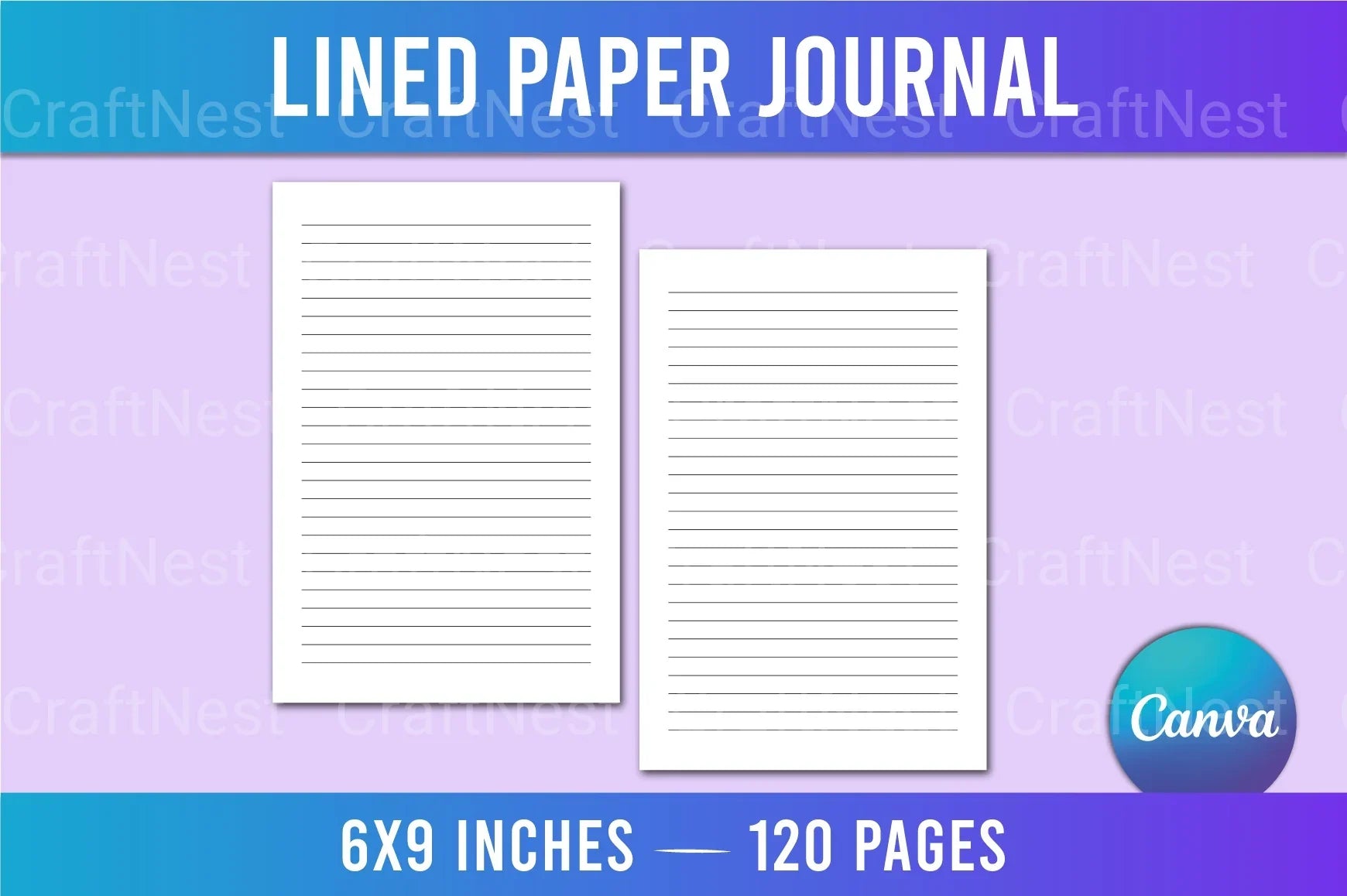 Lined 6x9 Notebook - CraftNest - Digital Crafting and Art