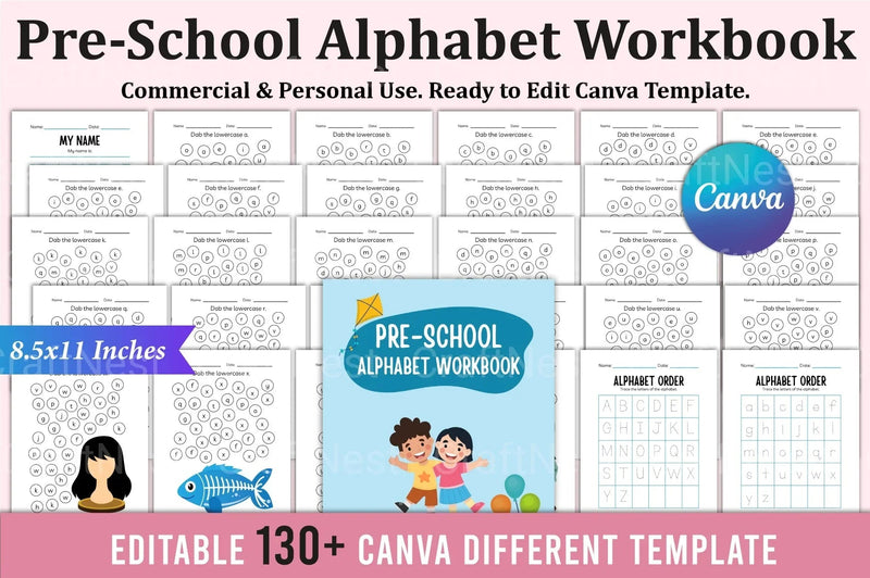 Preschool Alphabet Workbook for Early Learning - CraftNest - Digital Crafting and Art