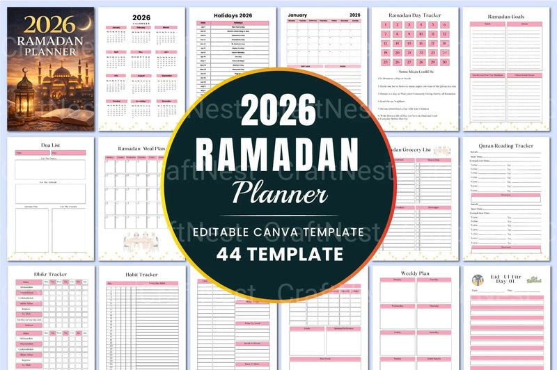 Ramadan Planner Template on Canva - CraftNest - Digital Crafting and Art