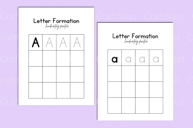 Letter Formation Handwriting Practice Guide - CraftNest - Digital Crafting and Art