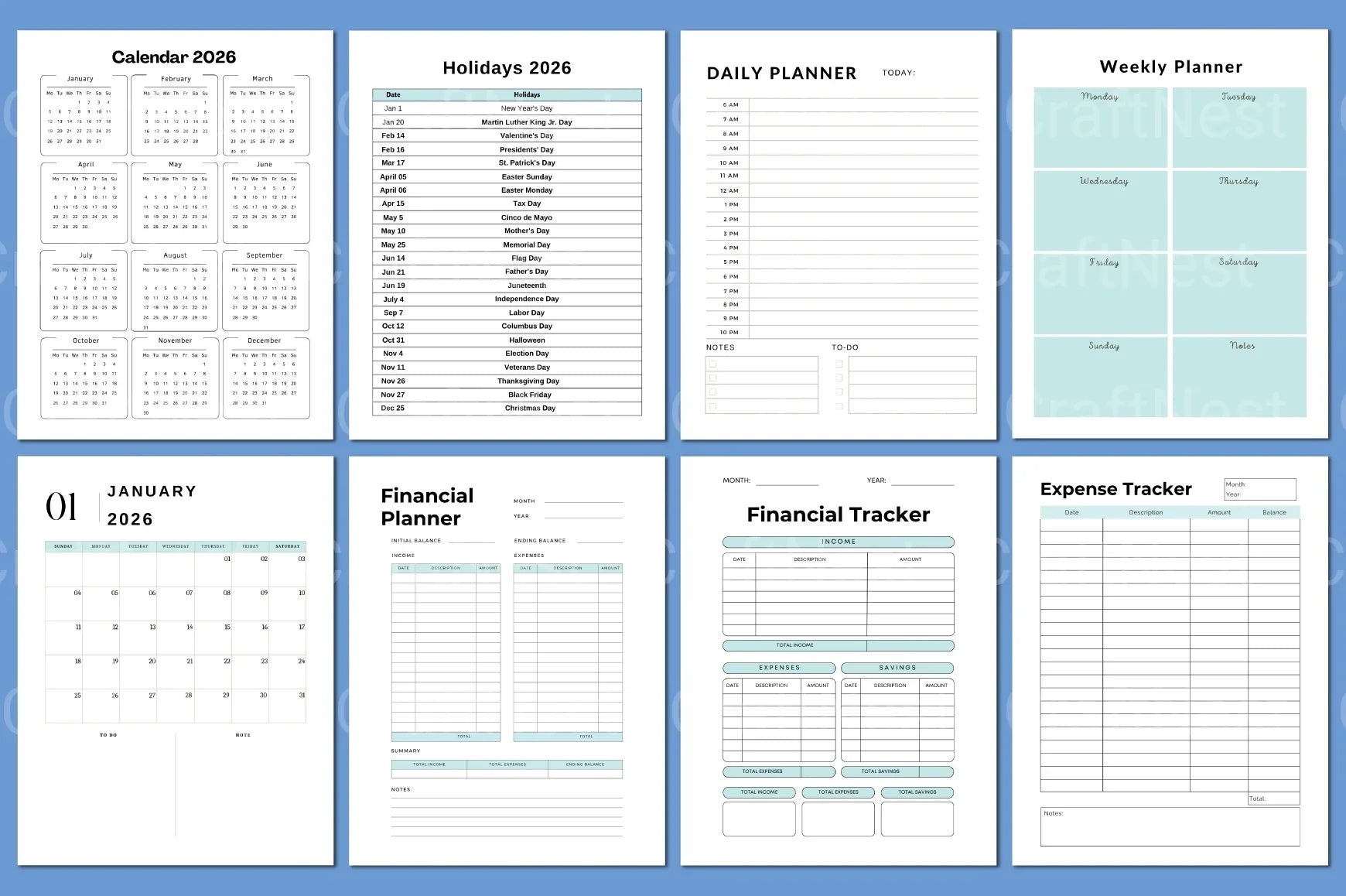 Comprehensive Financial Workbook for Effective Budgeting - CraftNest - Digital Crafting and Art