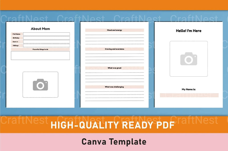 Baby Memory Book Template - Canva Design - CraftNest - Digital Crafting and Art