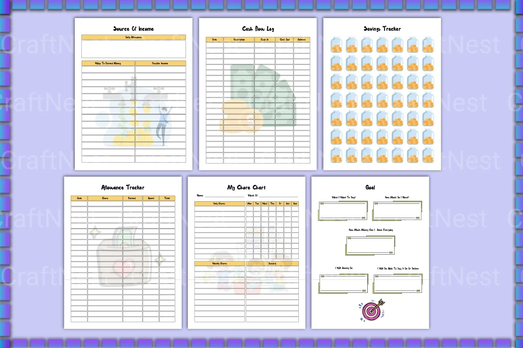 Kids Savings Tracker: Fun & Easy Money Management - CraftNest - Digital Crafting and Art